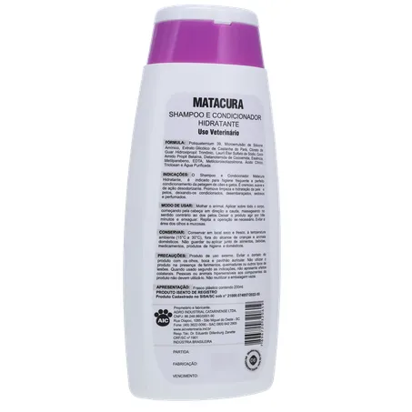 SHAMPOO E CONDICIONADOR PET MATACURA HIDRATANTE 200ML 360-16