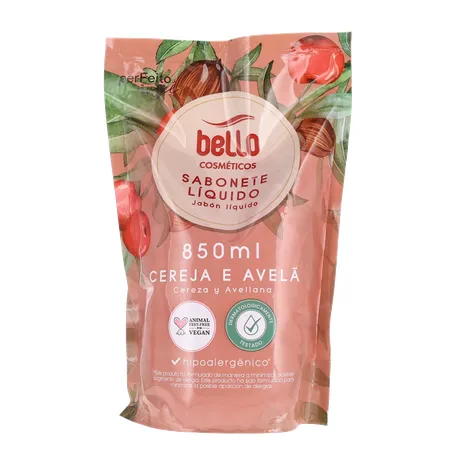 Sabonete liquido bello cereja-avela ref850ml 360-0