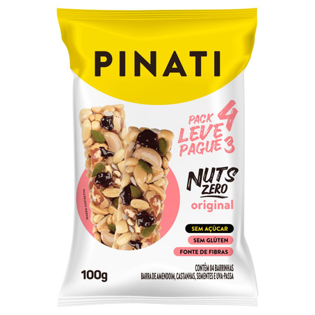 Barra de Cereais Nuts Pinati 100g - Original - Leve 4, Pague 3 Barras
