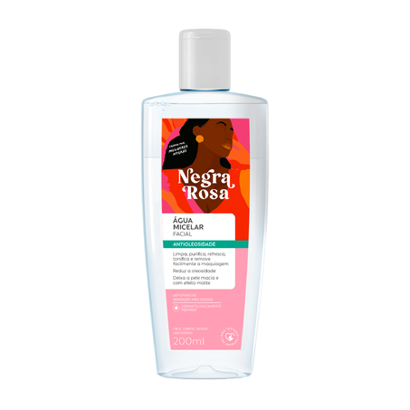 Água Micelar Negra Rosa Facial 200ml
