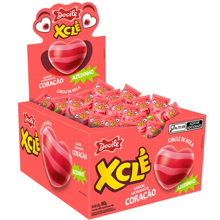 Chicle azedinho docile 40un coraçao morango