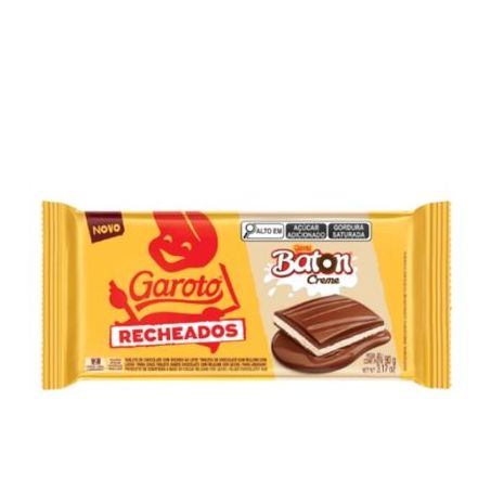 Chocolate ao Leite Recheio Baton Creme Garoto Recheados Pacote 90g