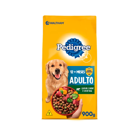 Ração pedigree 900g adulto sabor carne e vegetais