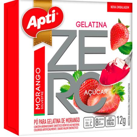 Gelatina aptiva 12g zero morango