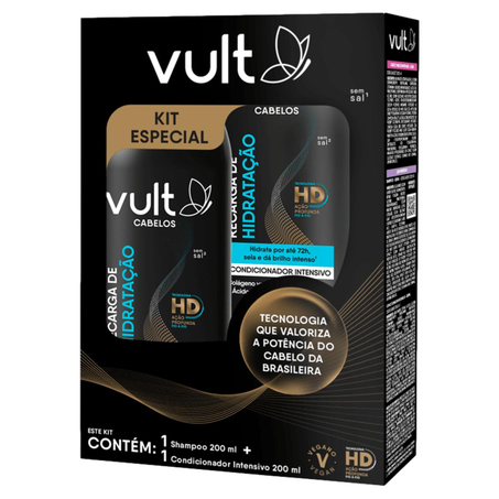 Conjunto Vult Shampoo - 200ml + Condicionador - 200ml - Recarga de Hidratação