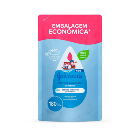 Shampoo infantil johnsons kids 180ml cheirinho refil