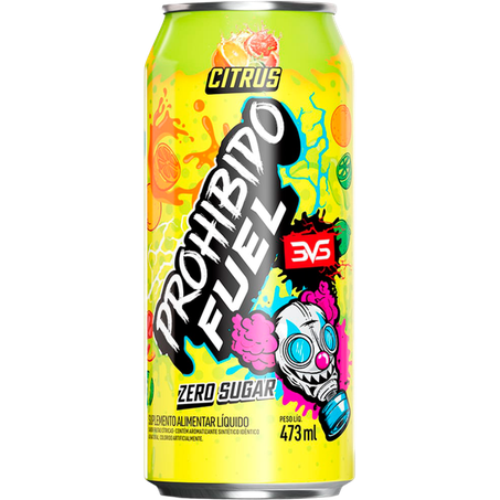 PRÉ TREINO PROHIBIDO FUEL ZERO AÇÚCAR CITRUS LATA 473ML