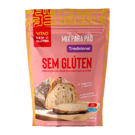 MIX PÃO TRADICIONAL SEM GLÚTEN 300G - VITAO