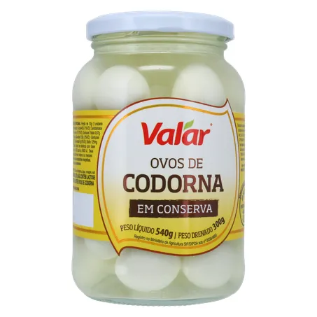 Ovos de codorna valar 300g 360-35