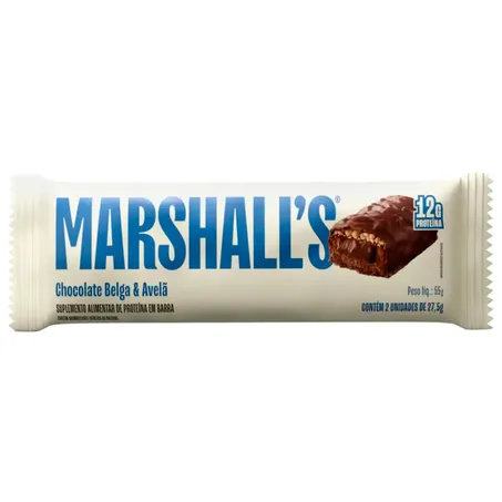 Barra suplemento alim.marshalls choc belga e avela 55g*