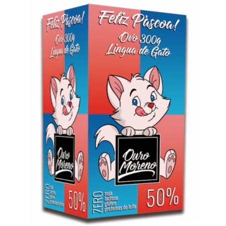 OVO DE PASCOA OURO MORENO LING.DE GATO 300G