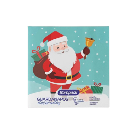 GUARDANAPO PAPAI NOEL BOMPACK 33X33CM C/20        