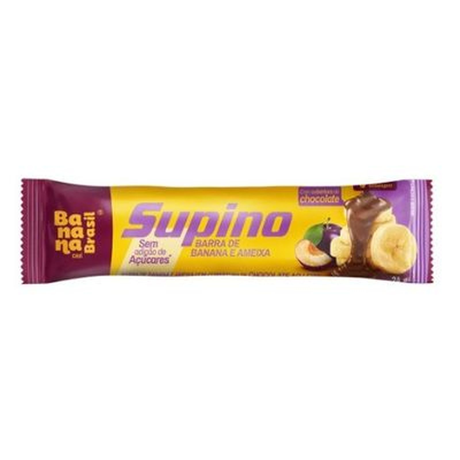 Barra de Banana Supino Banana Brasil Ameixa Com Cobertura de