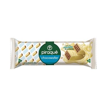 Wafer Recheio Chocolate Cobertura Chocolate Branco Piraquê Chocowafer Pacote 100.8G