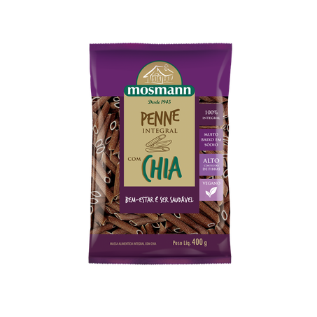 Massa mosmann penne integral c/ chia 400g