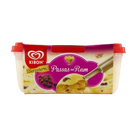 SORVETE KIBON SORVETERIA PASSAS AO RUM 1,5L