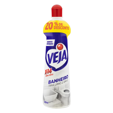 Limpador Veja 500ml - X14 - Tira-limo - Squeeze - Com 20% de Desconto