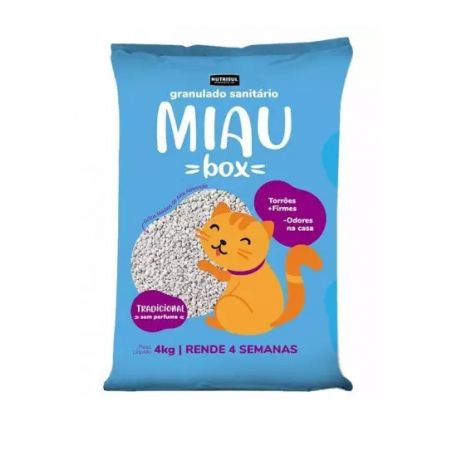Areia para gatos miau box granulado 4kg