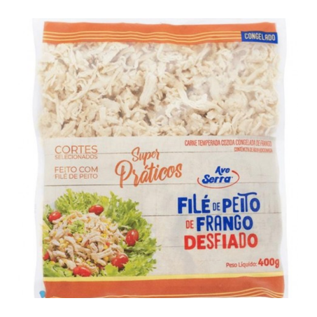 File peito de frango desfiado ave serra 400gr