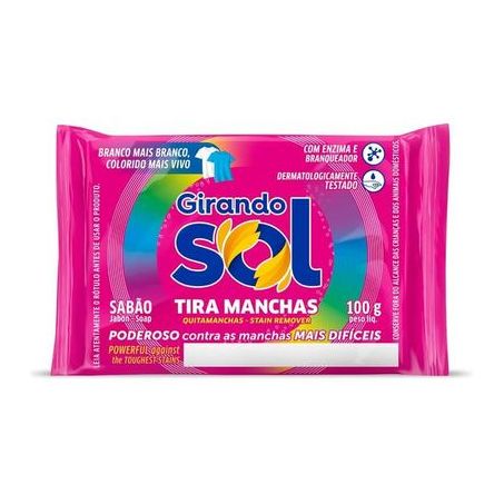 SABÃO GIRANDO SOL BARRA TIRA MANCHAS 100G