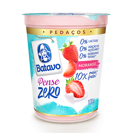 Iogurte batavo pense zero morango 100g