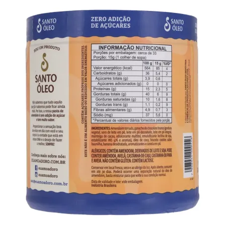 Pasta amendoim santo oleo banoffee 500g 360-14