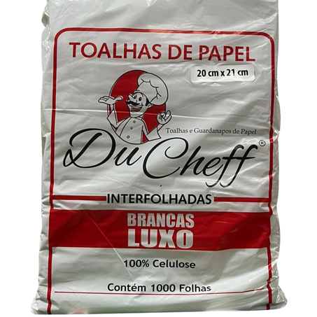 Toalha interfolhada papel du cheff branco luxo 1000un