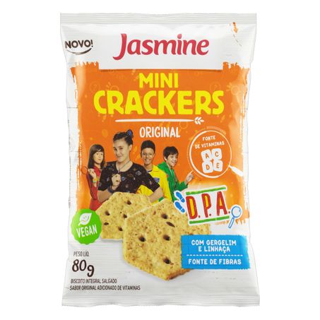 MINI BISCOITO CRACKER INTEGRAL ORIGINAL JASMINE