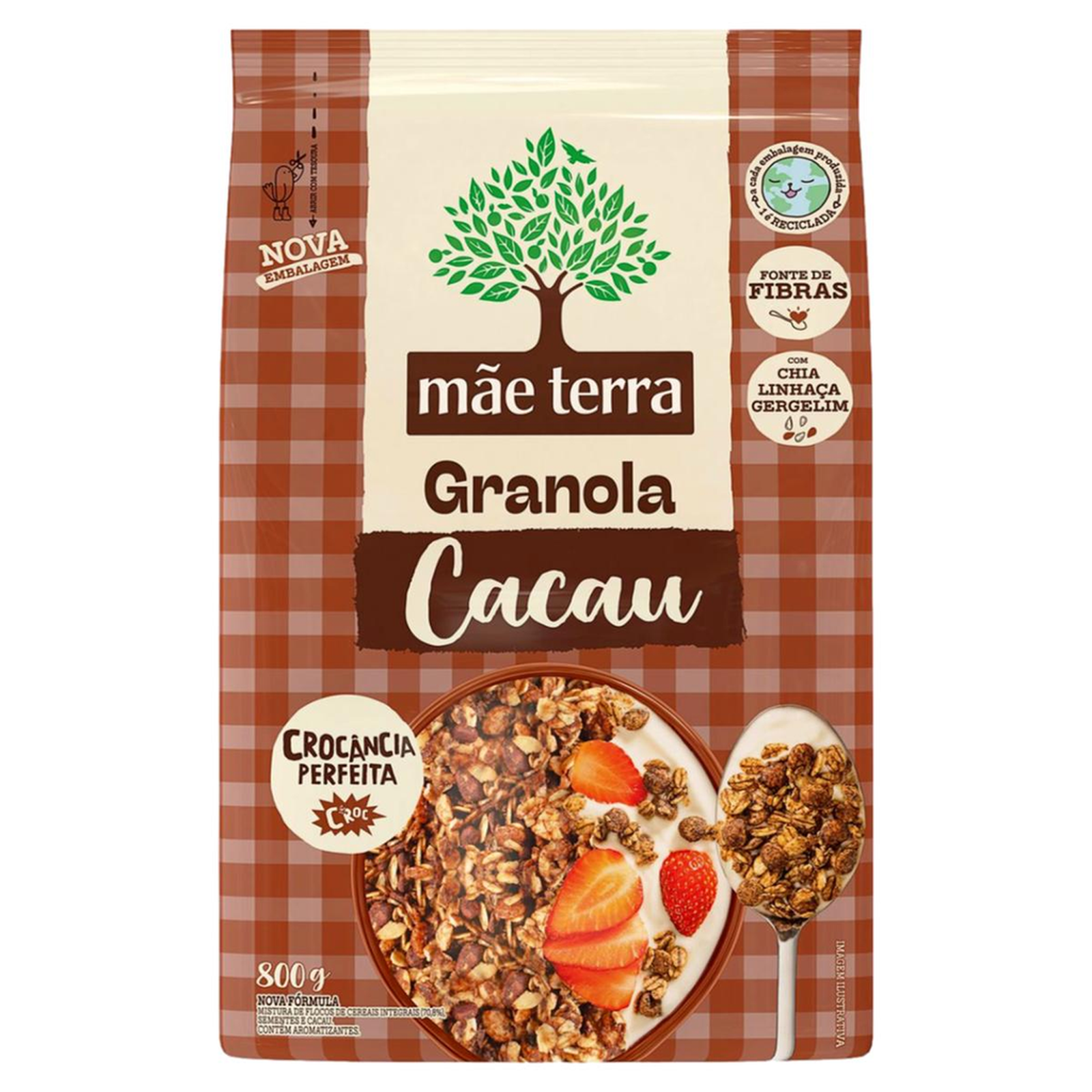 Granola Mãe Terra 800g - Integral - Cacau Nibs