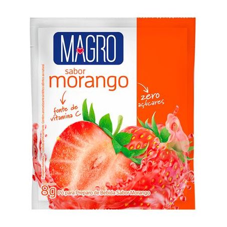 Refresco em po magro zero morango 8g