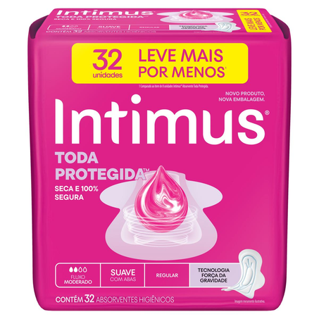 Absorvente Intimus Gel Suave - Com Abas - Com 32 Absorventes