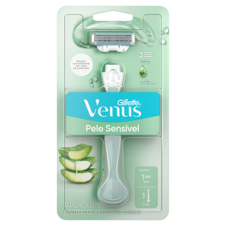 Aparelho Recarregável e Carga para Depilar Gillette Venus Pele Sensível