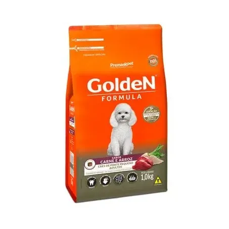 Ração Golden Formula Cães Adultos Raças Pequenas Carne e Arroz Mini Bits 1 kg