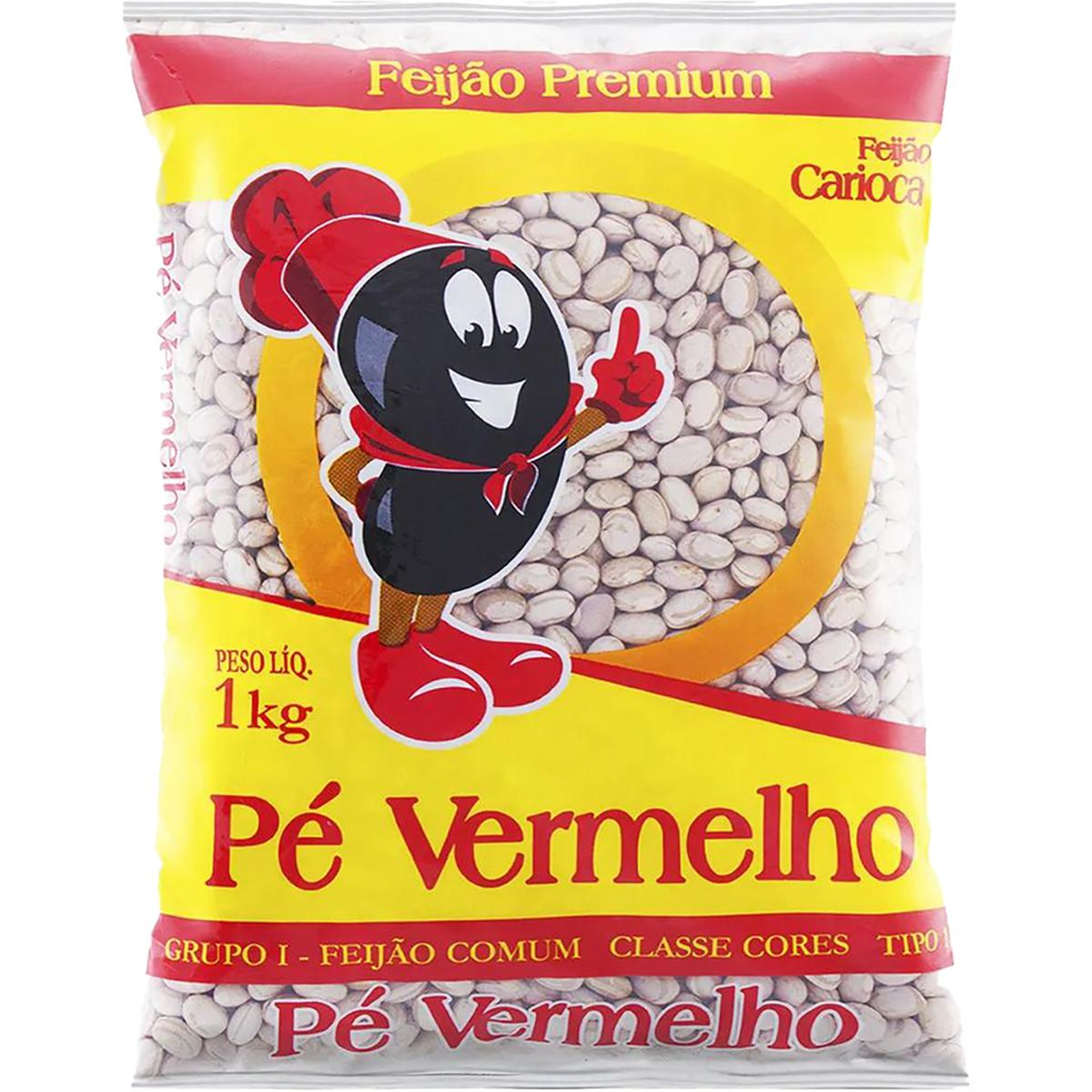 Feijão Pé Vermelho 1kg - Carioca