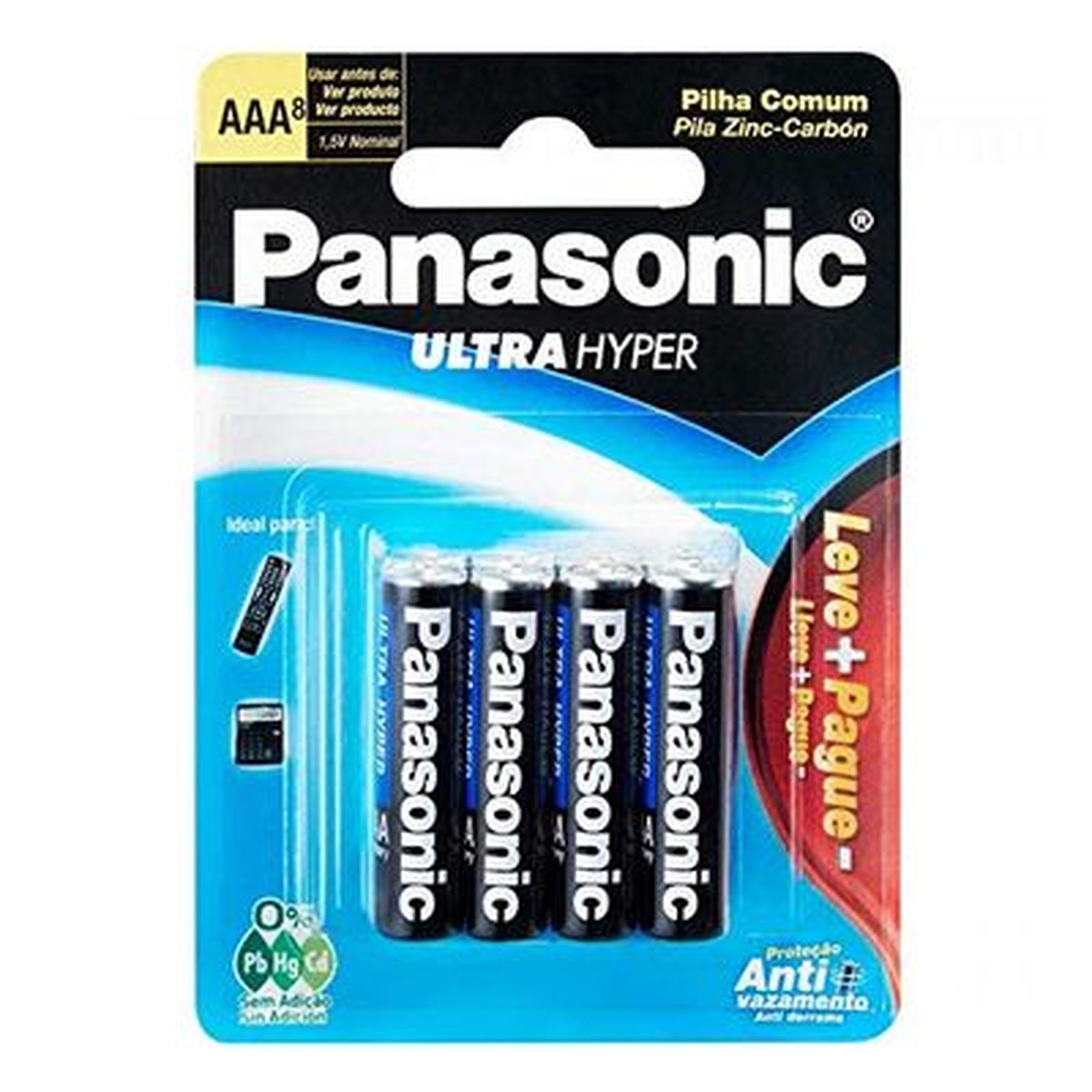 Pilha Panasonic Zinco Aaa Palito C/8 | Supermercado Guanabara S.A.