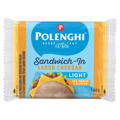 QUEIJO POLENGHI SANDWICH LIGHT CHEDDAR 144G