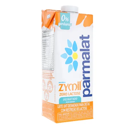 Leite Longa Vida S/Lactose Parmalat Zymil Desnatado Cx 1l 360-33
