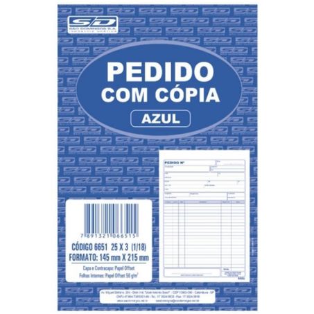 Escolar bloco pedidos azul 1/18 14x21 2via un