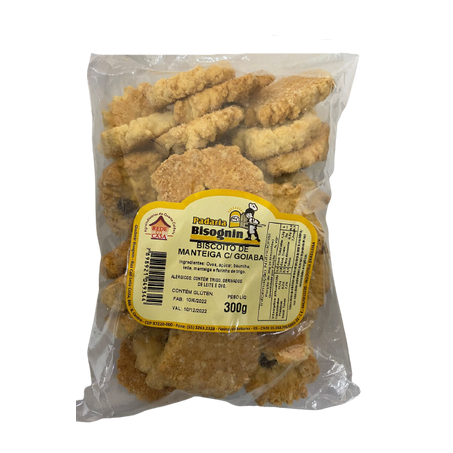 BISCOITO BISOGNIN MANTEIGA C/GOIABA 300 GR        