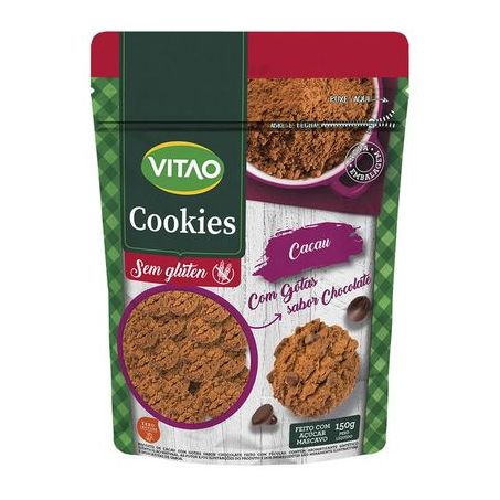 BISCOITO COOKIES VITAO 120G S/GLUTEN CACAU 