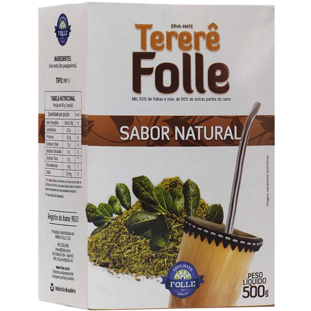Erva mate para tererê folle guarany tradicional caixa 500g