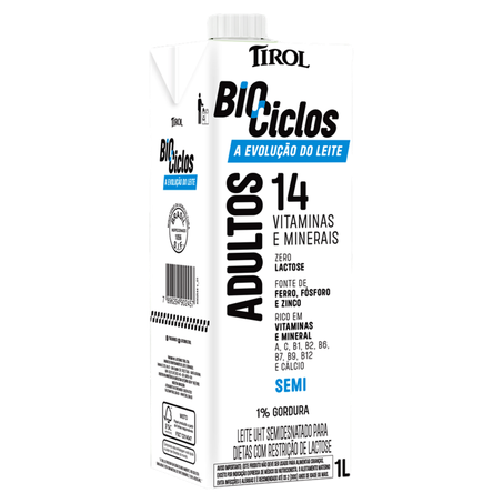 Leite Uht Tirol Zero Lactose Biociclos Adultos 1l 
 