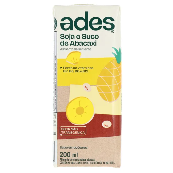 ayuki218218 ページ S Bebida a Base de Soja Ades Sabor Abacaxi Caixa 200ml | Super Economia