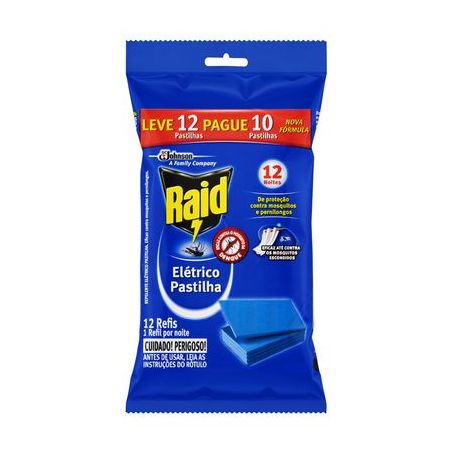 Repelente Elétrico Raid Pastilha Oferta Refil 12UN