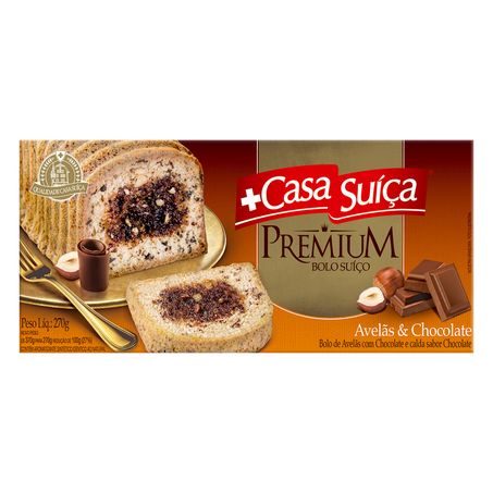 Bolo chocolate avelã premium casa suíça 270g