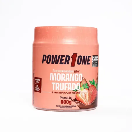 Pasta amendoim power1 one 600g morango trufado