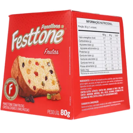 Panettone festtone mini frutas cx 80g 360-4