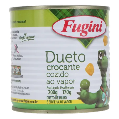 Ervilha e Milho Verde em Conserva Fugini Cozido Ao Vapor Lata 200gr 360-33