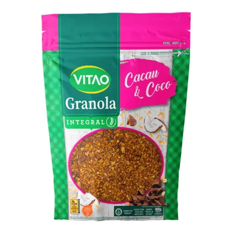Granola Integral de Cacau e Coco 800g  - Vitao