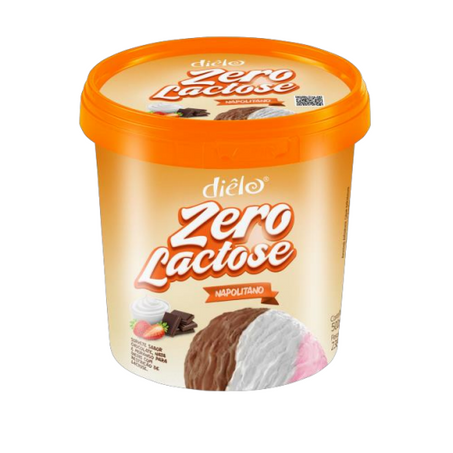 Sorvete napolitano zero lactose dielo 500ml